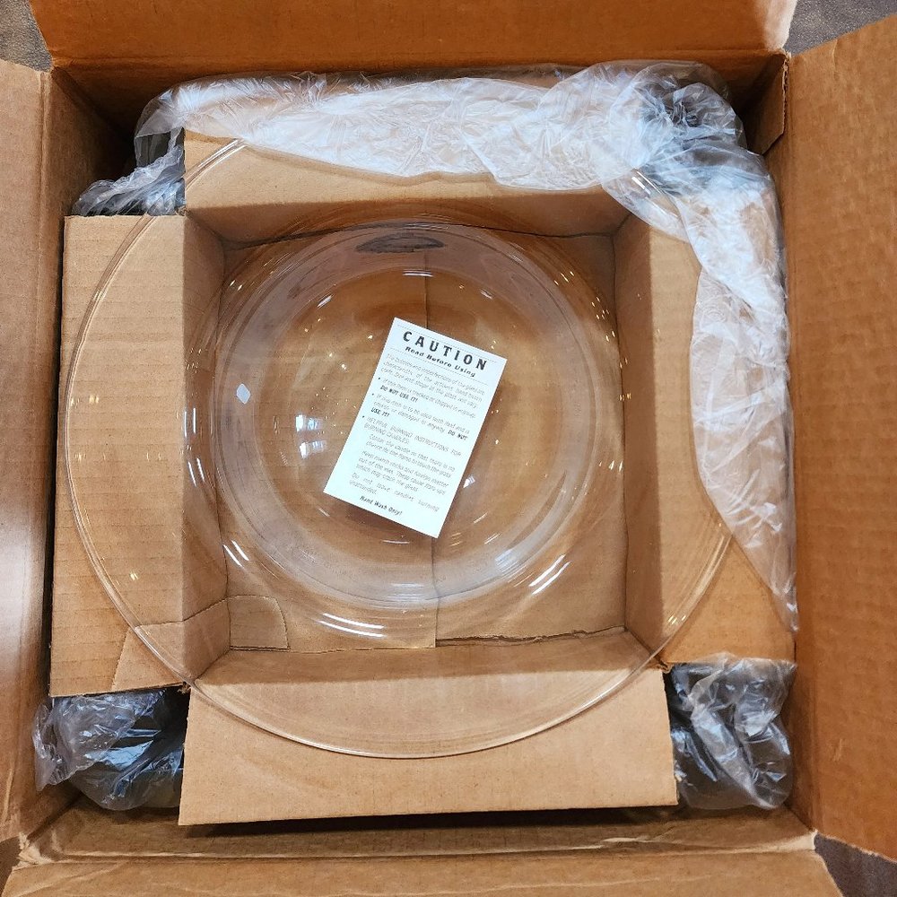 1998 NIB TWIG BOWL Center Piece Serving Handblown Glass Bowl Square Metal Frame